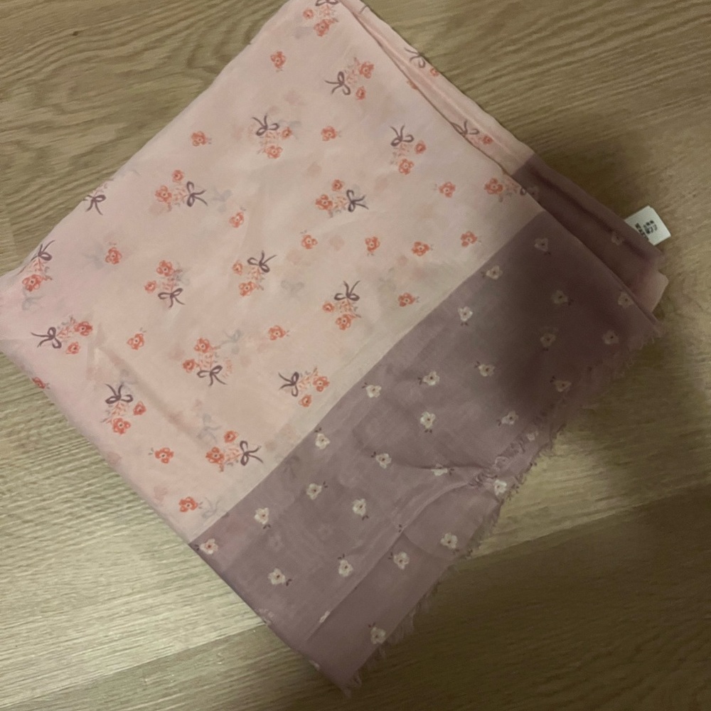 Coach Floral Pink and Purple Scarf